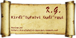 Királyfalvi Györgyi névjegykártya
