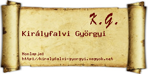 Királyfalvi Györgyi névjegykártya
