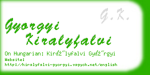 gyorgyi kiralyfalvi business card